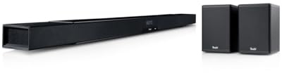 Teufel CINEBAR LUX Surround 5.0 Set - Soundbar mit Kabellosen Aktiv Rear-Speaker, Dolby Audio, W-LAN, Bluetooth, Multiroom, 4K-Pass-Through, Dynamore 3D, HDMI 3D ARC CEC - schwarz