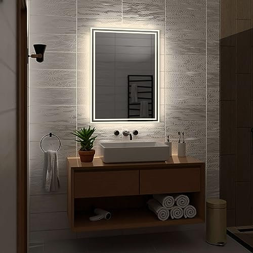Alasta Vienna Badezimmer Spiegel mit Beleuchtung 80x140 cm NeutralWeiß LED Badspiegel Wandspiegel Badezimmerspiegel mit Beleuchtung Spiegel mit Licht Rechteckspiegel