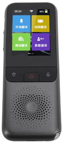 Offline-Übersetzer, tragbarer Sprachübersetzer, Gerät, grau, 1500 mAh, Sprachübersetzer, unterstützt 136 Sprachen, Online-15 Sprachen, Offline-Übersetzung für Reisen