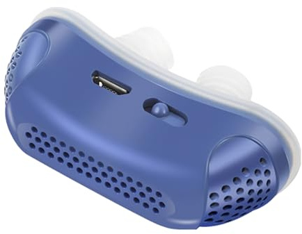 Dispositivos de apnea del sueño, dispositivos eléctricos de solución para ronquidos, dispositivos antironquidos, antirronquidos automáticos para todas las formas de nariz, mayor comodidad (azul)