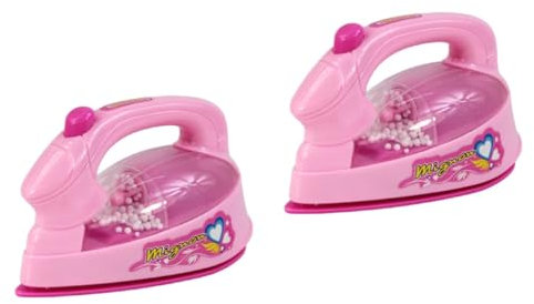 BESTonZON 2 Pz ferro da stiro per ragazze fai finta di giocare alla lavatrice fai finta di giocare con il ferro da stiro giocattolo giocattoli casa dei giochi per bambini rosa