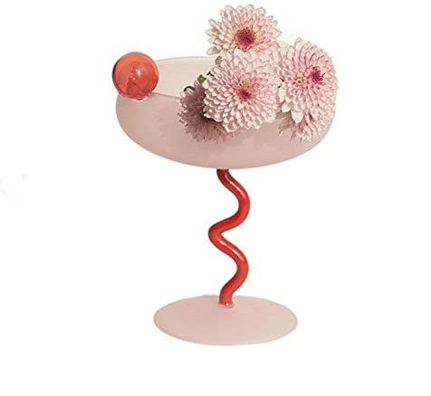 QXSJEDYCH Bicchieri da Vino, Simpatici Bicchierini in Vetro Slash Fagioli di Gelatina Calice tortuoso Bicchieri for Bevande Dolci glassati Coppa di Gelato Ciotola di Cereali Tazze