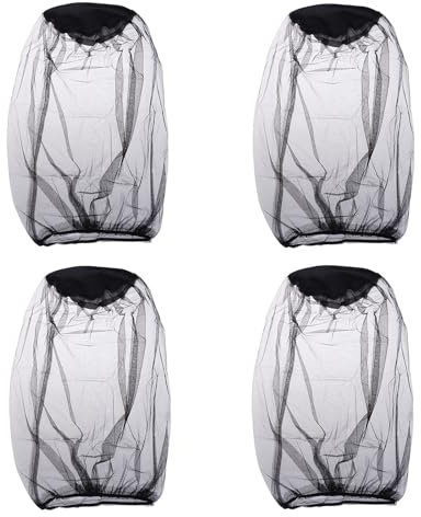 Midge Head Net,4 PCS Nylon Mosquito Head Protecting Midge Head Net Nylon Mosquito Head Protecting for Outdoor Hiking Camping Climbing Fishing and Walking