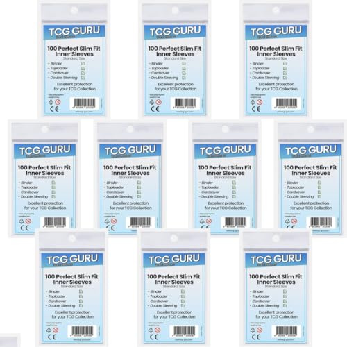 10x100 TCG Guru Perfect Size Fit Inner Sleeves 10x100 Soft Sleeves Größe: 64x89mm + Heartforcards® Versandschutz