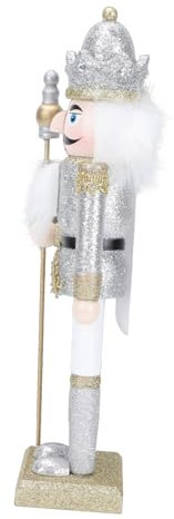 Beatifufu Ornement de Figurine Casse-Noisette en Bois Argenté, Décoration Classique et Sûre pour Garçon et Filles, pour Décoration de Noël et Fêtes de Vacances Couleur Aléatoire