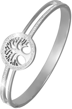 JJDreams Elégant Bracelet Arbre de Vie plaqué or, Bracelet avec Accents de Cristal, Cadeau pour Femme Amie