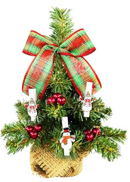 Geschmückter künstlicher Weihnachtsbaum mit 26 Ornamenten Tiny 7 im Topf 25 cm