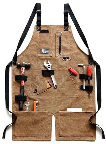 Grembiuli Per Utensili Grembiuli da officina in tela Borsa for attrezzi Organizzatore Giardinaggio Barbiere Grembiule for lavorazione del legno Attrezzatura da officina Per Framer Carpenter Electricia