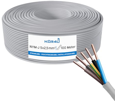 kör4u NYM-J 5 x 2,5 mm², 100 m Installationskabel, Mantelleitung, DIN VDE