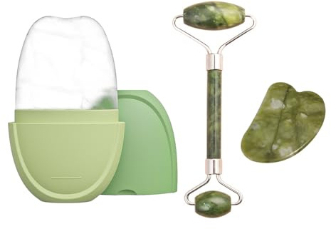 1 Rullo Verde, 1 Rullo A Doppia Testa E 1 Tavola Di Raschiatura Del Corno, Massaggiatore Per Il Viso, Strumento Di Massaggio Manuale, Accessori Per La Cura Del Viso.