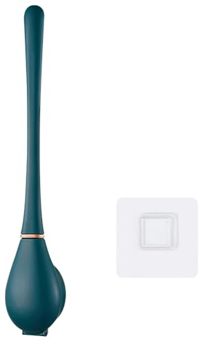 Scopino e Supporto per Toilette in Silicone, Set di Spazzola con Base e Adesivo per WC da Parete, Scopettino per Bagno di Casa