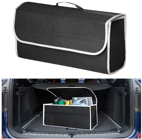 VAGCARS Borsa organizer per bagagliaio, antiscivolo e pieghevole, in feltro, per riporre attrezzi e declutter, accessori universali per auto per tutti i veicoli (1 pezzo)
