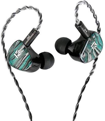 keephifi KBEAR KB03 IEM, auricolari da gioco 1 DD+1 BA+1 driver a conduzione ossea a vibrazione, potenti auricolari con basso cavo, cuffie in-ear cablate con cavo OFC ad alta purezza, IEM per giochi