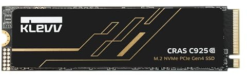 KLEVV CRAS C925G Disque SSD de jeu interne M.2 2280 NVMe PCIe Gen4x4 avec dissipateur thermique graphène, compatible avec PS5, jusqu'à 7400 Mo/s (K01TBM2SP0-25G)