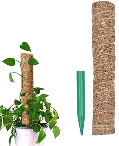 Plant Support Moss Pole - Adjustable Coir Totem Stick Set, Drable Garden Stakes | Removable Potted Plants with Natural Fiber Poles for Climbing Plants and Vines Pothos Philodendron Indoor Utdoo