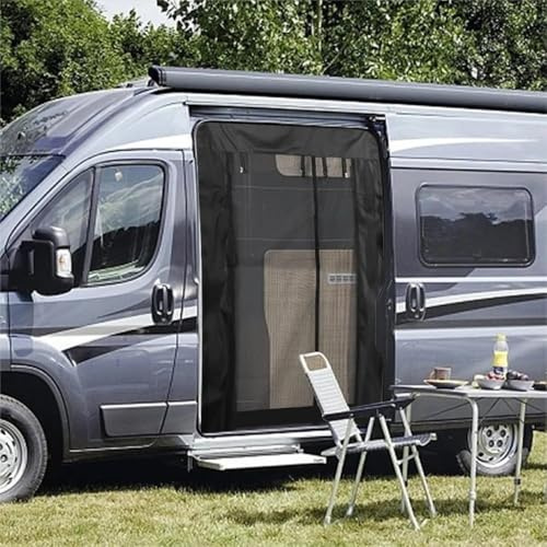 ASBHFC Magnetic Fly Screen for Campervan Sliding Door for Fiat Fiorino (225 2007-2025 2026), Heavy Duty Insect Net for Van, RV Motorhome with Full Frame Hook & Loop, Hands Free Closure