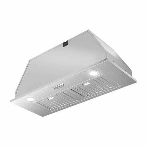 Magicin Built-in/Insert Range Hood 30 inch, 600 CFM 3 Speed Vent Hood, Ducted/Ductless Convertible, Stainless Steel Kitchen Exhaust Fan Hood with Bright LED Light, Baffle Filters and Charcoal Filters