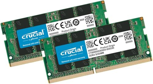 Crucial 32GB Kit (2×16GB) DDR4 3200MT/s SO-DIMM Laptop RAM Speicher | PC4-25600 | 260-Pin | CL22 | 1.2V | Non-ECC Unbuffered Notebook Arbeitsspeicher | Micron | 10 Jahre Garantie CT16G4SFRA32A