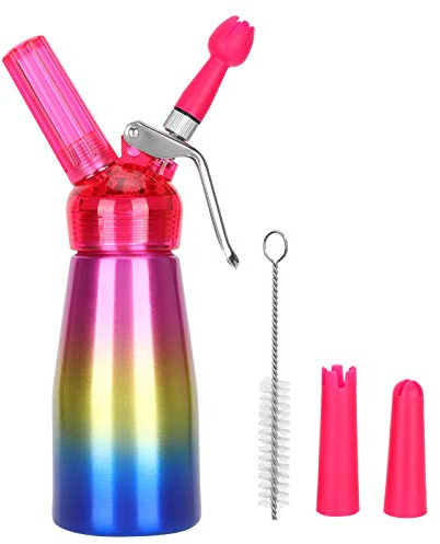 Professioneller Sahneschäumer, Whipper Dispenser Maker mit 3 Düsen für Kuchen, Dessert, Dekorieren, Backen, Aluminium-Küchenwerkzeug, 650 g (250ml)