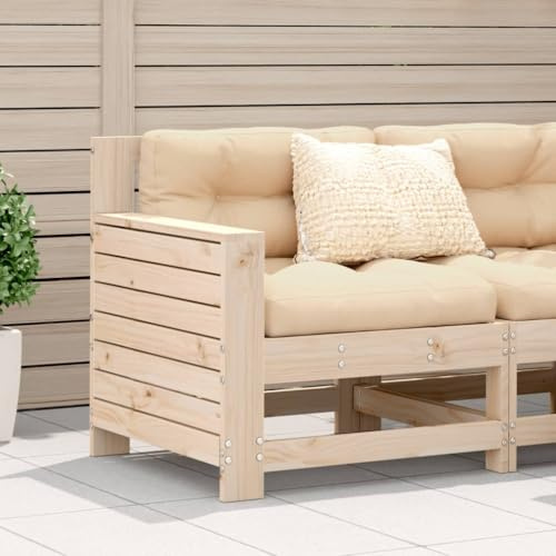 PTUGUOF Massives Kiefernholz Gartensofa mit Armlehne 69x62x70,5 cm, modulares Latten-Design für Terrassen und Gärten, Bequeme Rückenlehne, bis 110 kg belastbar