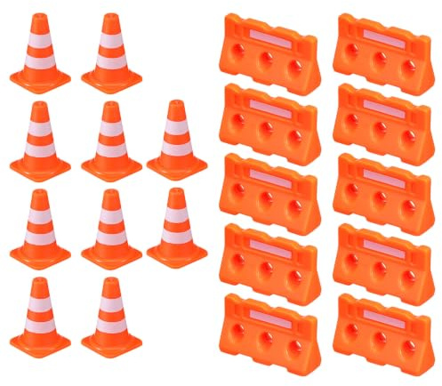 Lurrose 80 Mini cônes de signalisation Orange - Panneaux de signalisation - Cadeaux pour fêtes de Chantier - Petites barrières de sécurité en Plastique pour l'entraînement Sportif, Les