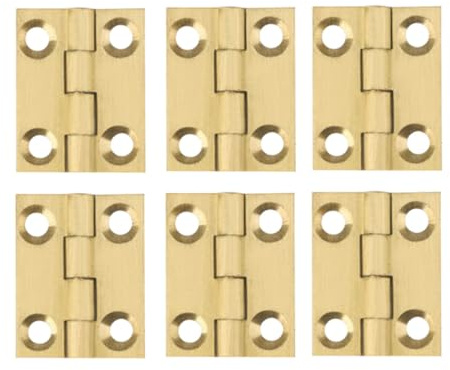 TOYANDONA 6 Pièces Charnières en Cuivre pour Porte de Meuble et Boîte à Bijoux, Fermeture Silencieuse et Action de Fermeture Douce, Forme Vintage Classique Or