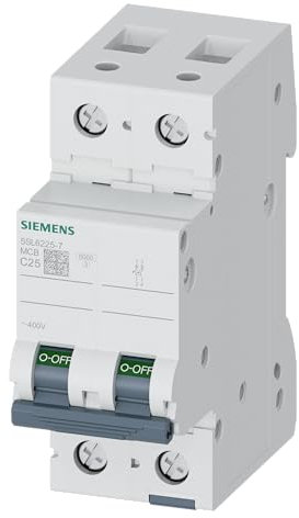 Siemens 5sl6 Automatischer Magnetschutz, 400 V, 6 ka, 2-polig, C 25 A