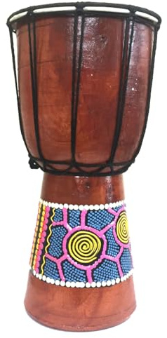 Authentisch Afrika Stil Klein 20 cm hoch Handgeschnitzt Djembe Trommel - Toller Sound, Fairtrade