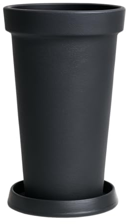Unbekannt Pflanztopf Blumentopf Pflanzkübel Blumenkübel Tower Design Größen & Farben (40+Untersetzer, Anthrazit)