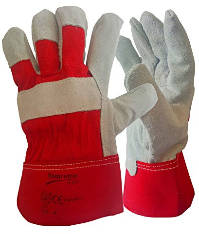5 Pairs Canadian Leather Rigger Work Gloves Heavy Duty Safety Gauntlets Size XL