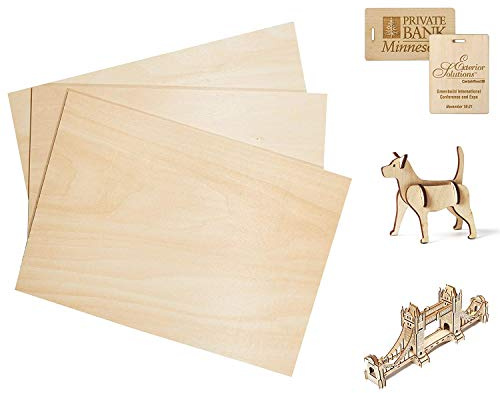 Basswood Sheets Plywood Board 30x20cm, 3mm Thick - Pack of 3 - by CRAFTIFF