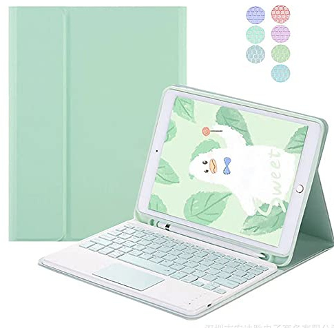 QYiiD Touchpad - Funda para iPad Mini 5 y Mini 4, 7 colores, teclado inalámbrico Bluetooth para iPad Mini 3/2/1, funda magnética inteligente con soporte para lápiz, color verde