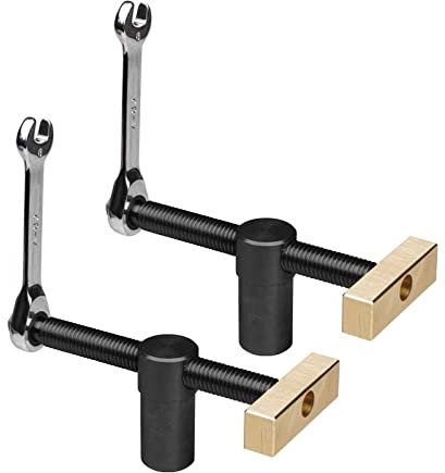 2 Stück Tisch-Werkbank, Werkbank Klemme für 20-mm-Loch, DIY-Positionierung, Holzbearbeitung, verstellbare Desktop-Clips, Befestigung, Schraubstock