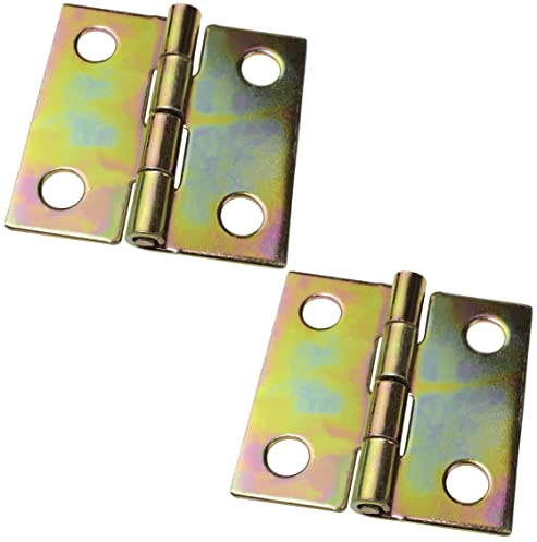 AERZETIX - C58714 - Lot de 2 petites-charnières 25x25x1 mm - pour porte de boîte à bijoux, petit coffret, boîte à outils, boîte aux lettres - en acier zingué