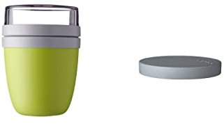 Mepal Ellipse -Táper de edición limitada con juego 2 en 1, color lima limón, convierte tu táper en un recipiente para apetitivos