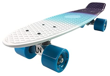 Little Nation Mini Cruiser Skateboard – 22” Lightweight Deck with Soft PU Wheels & ABEC-7 Bearings – For Kids, Teens & Beginners