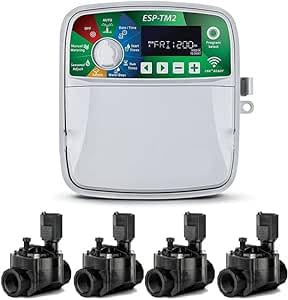 Programador de Riego automático Eléctrico ESP-TM2 4 zonas Interior R.Bird + 4 Electroválvulas 100HV 24V 1
