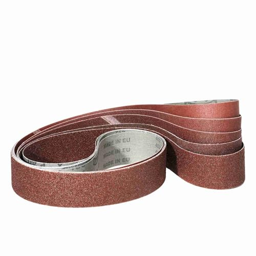 Klingspor Schleifbänder 50 x 1600 mm Schleifband Set Je 1x Korn Körnung 40/60/80/120/180 für Bandschleifer Schleifmaschine, zum Schleifen, Feilen, Schärfen und Entrosten (5 Stück)