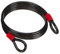 Relaxdays Cavo Antifurto con Cappi Ø 12mm, Filo 5m Acciaio Rivestito, Blocca Bici, Lucchetto Bicicletta e Moto, Nero
