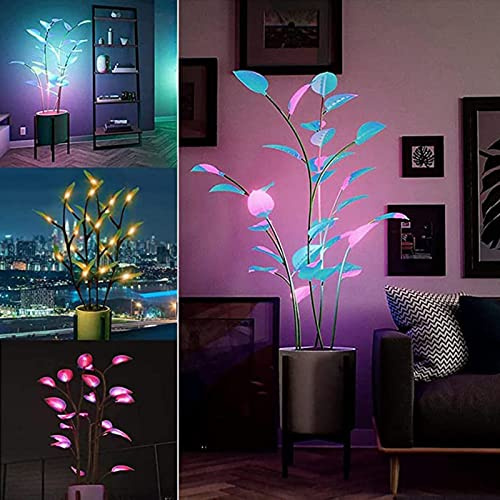 Rushbom Magical Led House Plant - Light up Artificial Plants Bonsai Houseplant Lighted Artificial Plants Decorative Fairies Bonsa Light Decoration (A)