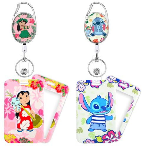 GTOTd Cartoon Monster Badge Reel Schlüsselband Ausziehbar (2Pcs) | with ID Badge Holder Ausweishalter Decoartion, für Kartenhalter Schlüsselkarten, Cute Cartoon Geschenke für Teens