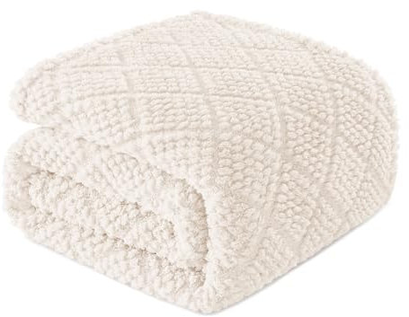 Whale Flotilla Coperta morbida, calda e soffice, per ogni stagione, 130 x 150 cm, colore: bianco