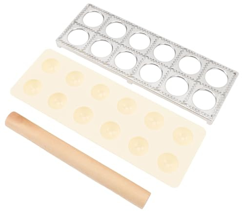 Ravioli Press Maker in Lega di Alluminio e plastica per Ravioli con mattarello in Legno, per e Ristorante