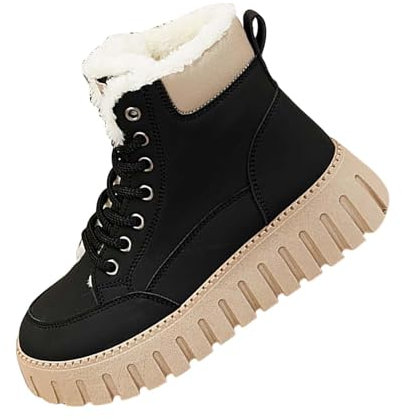 Generisch outlet angebote Stiefeletten Damen Warm Gefüttert mit Blockabsatz Zipper Profilsohle Stylisch Praktisch Winterstief blitzangebote des tages heute befristet warehouse deals angebote