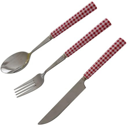 ABOOFAN 1 Satz Besteck Westlicher Lebensmittelschneider Heimische Steakgabel Koreanische Utensilien Dekorative Ausstecher Steakschneider Kuchen Obstlöffel Steakgeschirr Rot Keramik