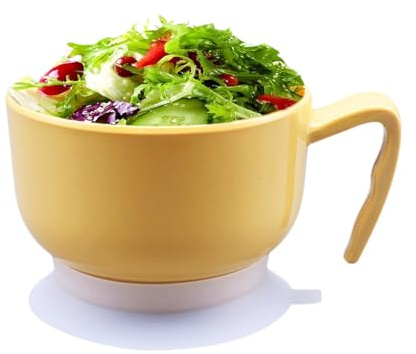 Rice Bowls for Kids,Elderly Food Containers Kitchen Bowls | Dinner Bowls Spill Proof Food Bowl, Food Grade Soup Bowls with Handle for Elderly Disabled Kids