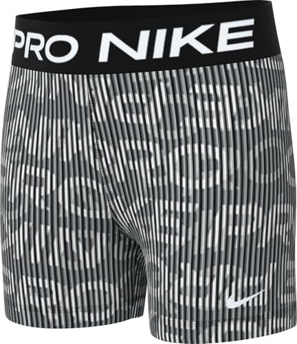Nike Pro Dri-Fit HF8862-084 Short pour Fille, Gris fumé/Noir/Blanc, Taille S