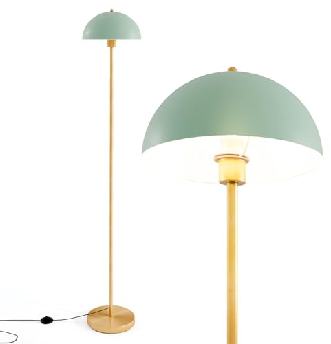 COSTWAY Stehleuchte Wohnzimmer 163cm, E27 Fassung, Stehlampe mit bruchsicherem Lampenschirm, Stehleuchte mit Fußschalter, Standleuchte Leselampe für Wohnzimmer & Schlafzimmer, grün