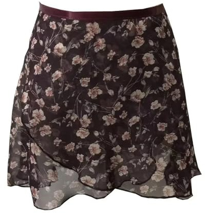 Falda de danza de ballet Falda delantal de Ballet for adultos, leotardo de práctica de flores de gasa, Ropa de baile for niñas, vestido de baile con tutú de Ballet con estampado Floral(Color-03,M Heig
