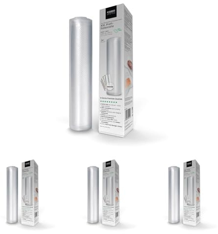 CASO 8 Sterne Profi- Folienrollen 40x1000 cm / 1 Rolle, Vakuumierbeutel für alle Vakuumierer, sehr stark & reißfest ca. 150µm, Vakuumbeutel Lebensmittel Vakuumiergerät, Sous Vide, BPA-frei